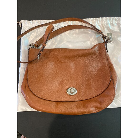 Coach Handbags - Coach Style Turnlock Hobo Bag Leather Satchel Brown Camel